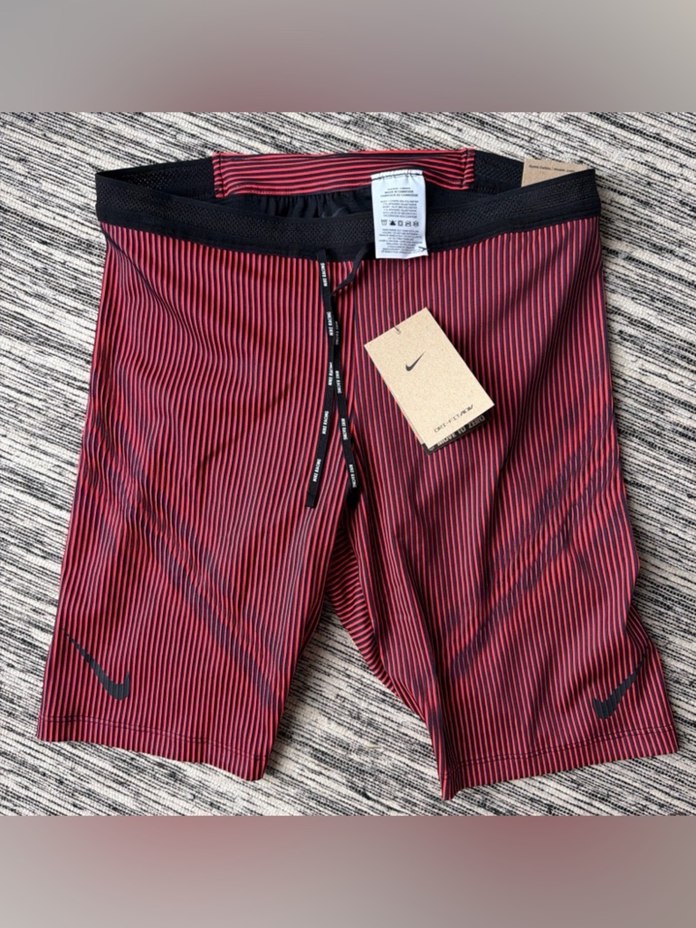 New Nike Aeroswift Dri-FIT ADV Running 1/2-Length Tights L Red/Black FN3369-015